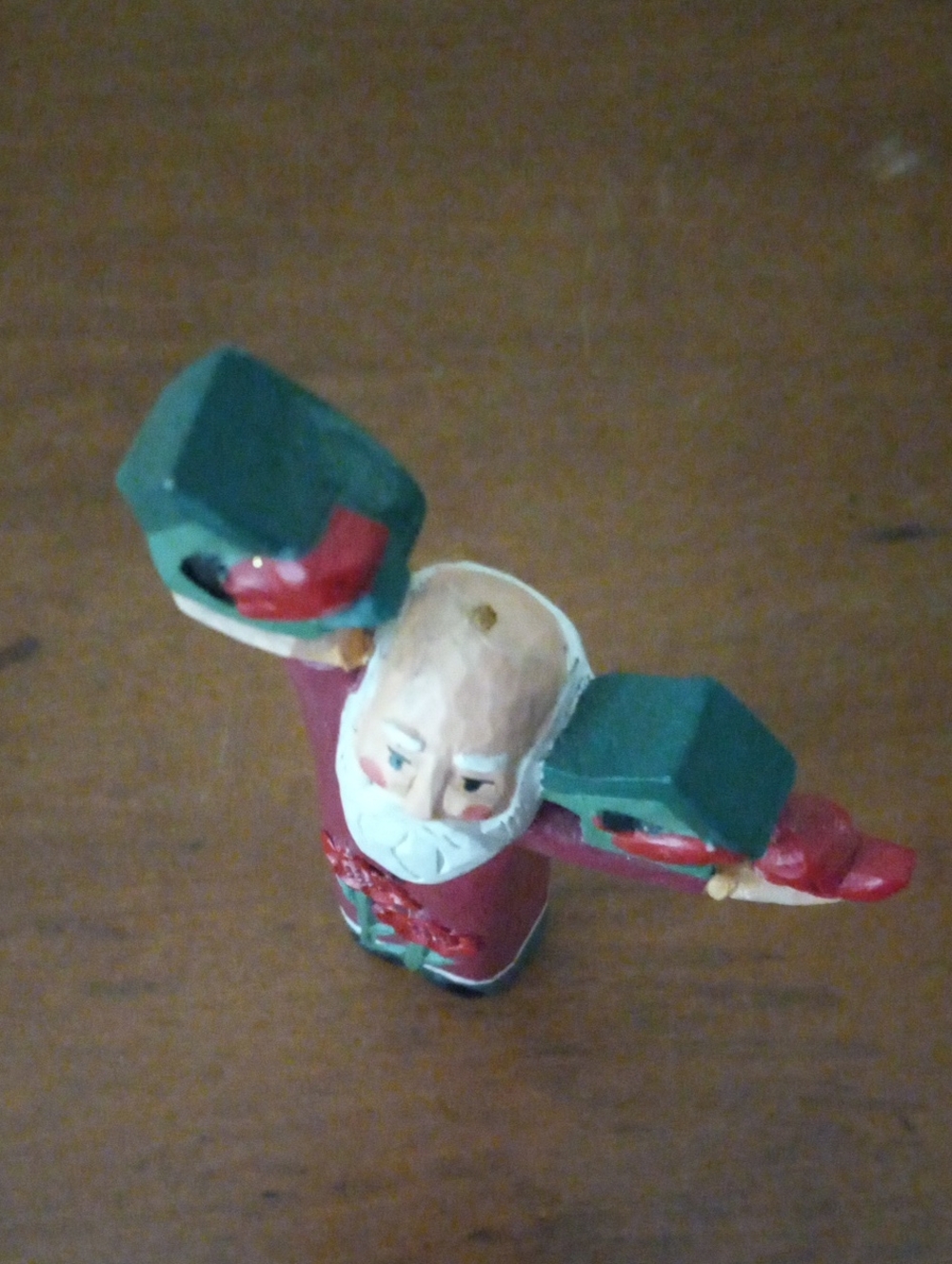 Midwest Cannon Falls Pencil Santa Figurine – Carved Wood Look with Birdhouses 6" - Picture 6 of 9